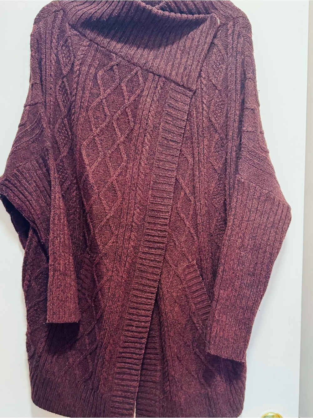 RDI Batwing Cardigan Marled Burgundy Long and Roomy Size Large